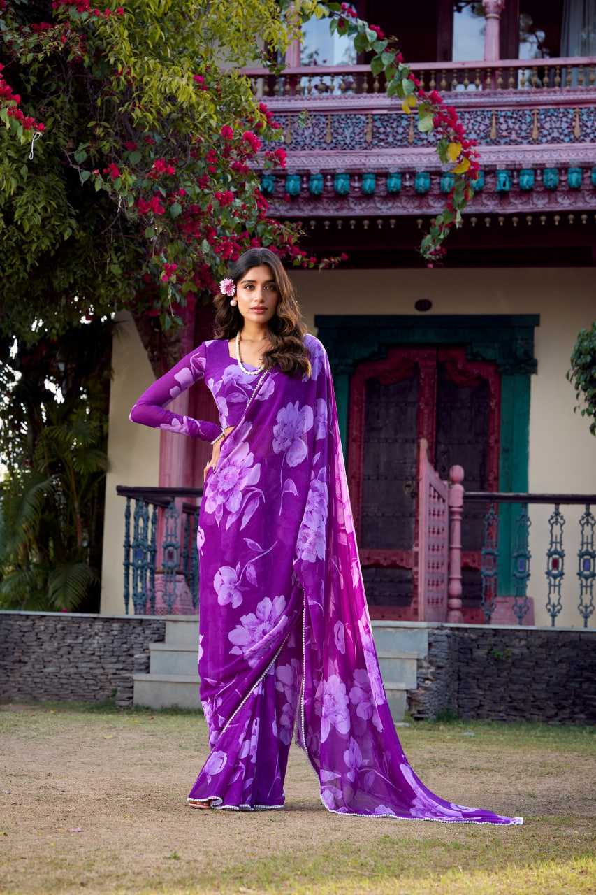 Chiffon KESH134 7011 Sarees Wholesale Printed Sarees Chiffon Sarees Lightweight Sarees