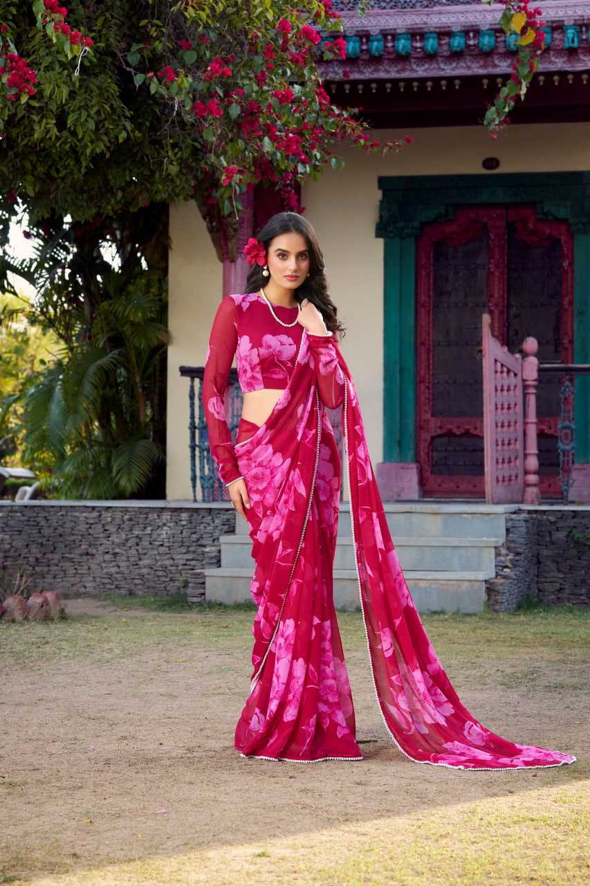 Chiffon KESH134 7011 Sarees Wholesale Printed Sarees Chiffon Sarees Lightweight Sarees