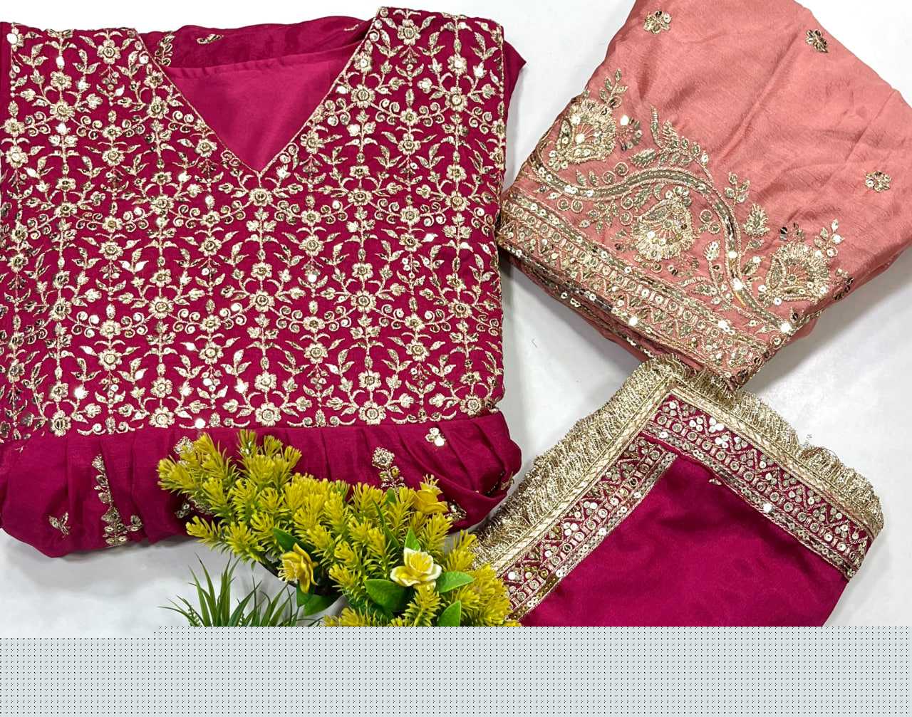 Chinon Silk KESH492 1328 Gowns Wholesale Fancy Gowns Embroidery Gowns Anarkali Gown Wedding Gown