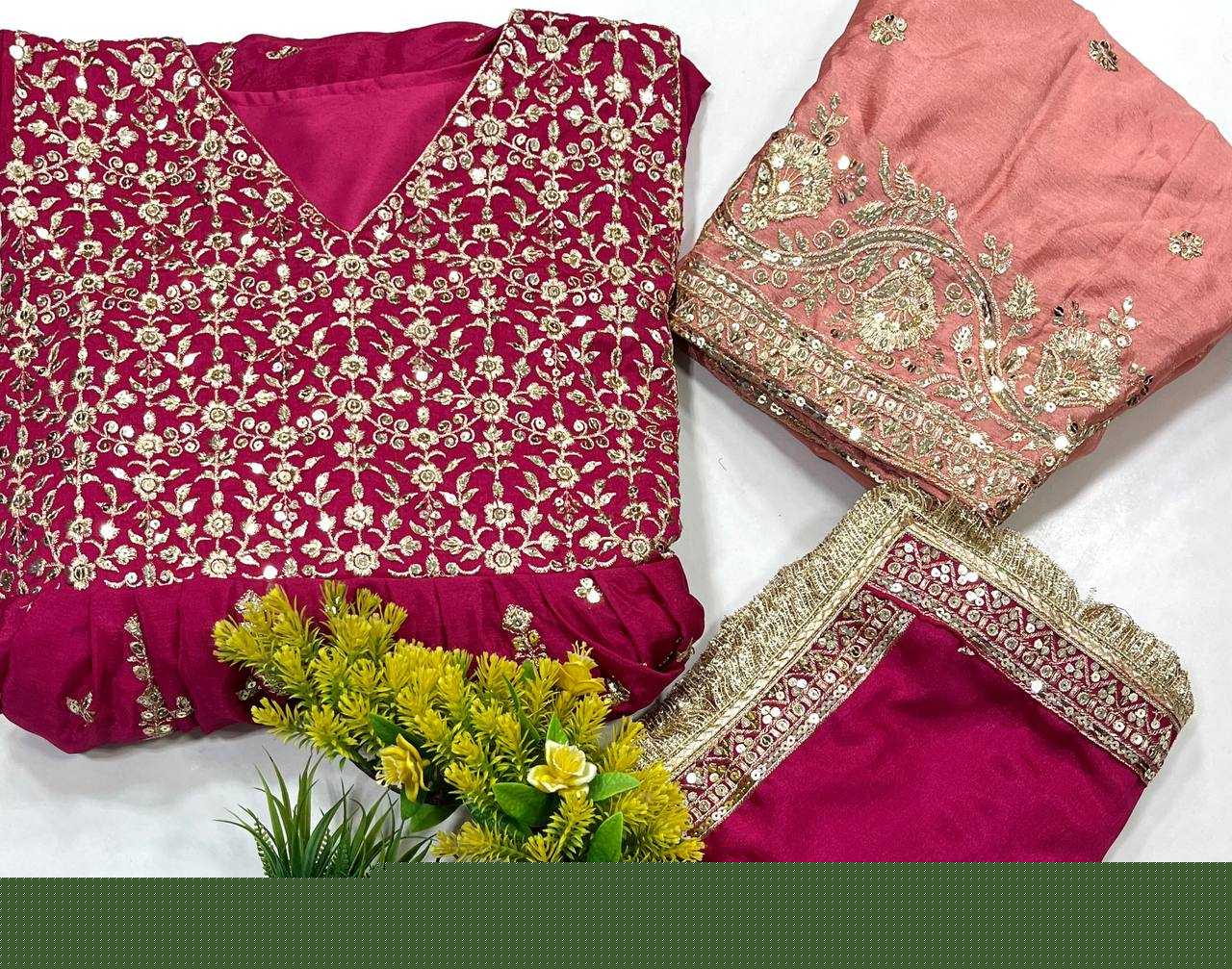 Chinon Silk KESH492 1328 Gowns Wholesale Fancy Gowns Embroidery Gowns Anarkali Gown Wedding Gown