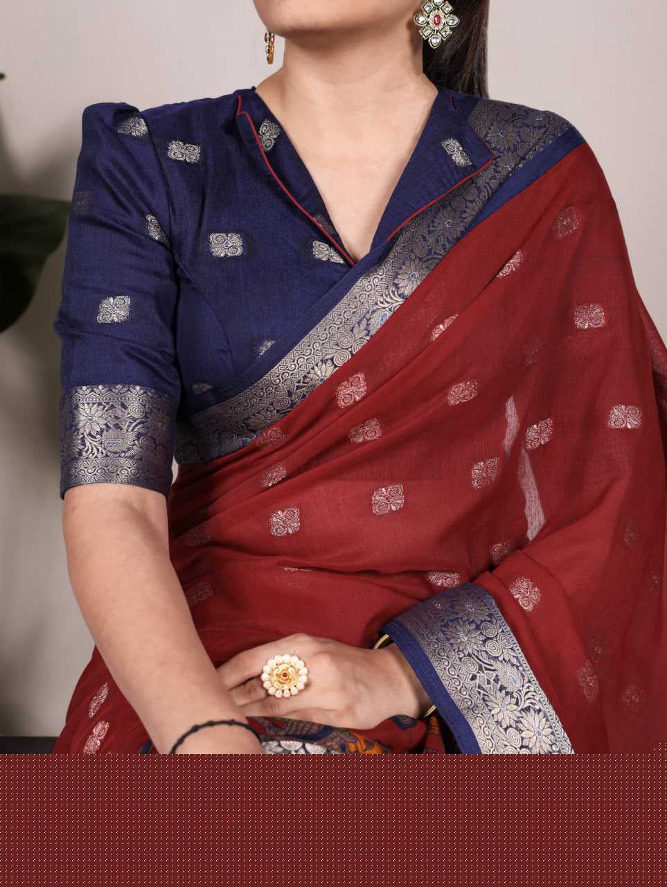 Cotton KESH134 7031 Sarees Wholesale Jacquard Saree Printed Cotton Saree Cotton Sarees