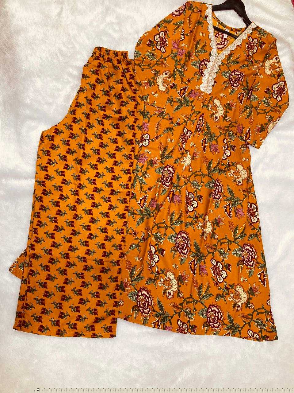 Cotton RIN188 Saanvika 3Peice Set Gowns Wholesale Printed Gowns Anarkali Gown Long Gowns