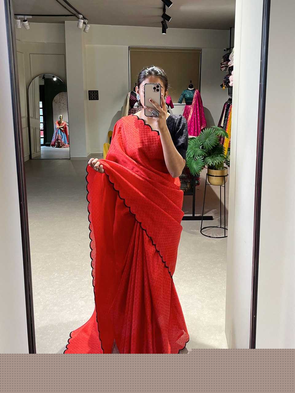 Cotton RIN197 7105 Sarees Wholesale Fancy Sarees Cutwork Saree Cotton Sarees Office Wear Sarees
