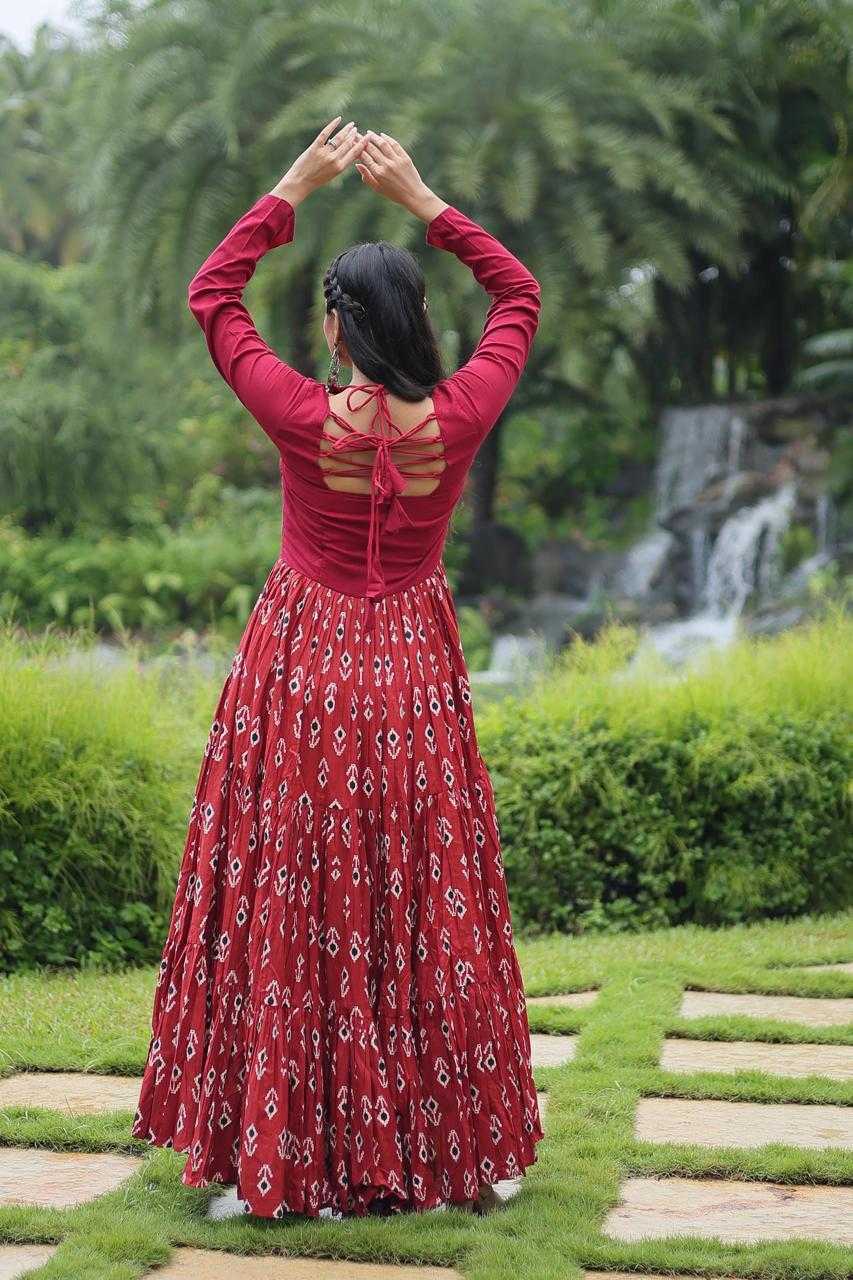 Cotton RIN197 Designer Printed Gown Gowns Wholesale Printed Gowns Anarkali Gown Party Gowns Long Gowns