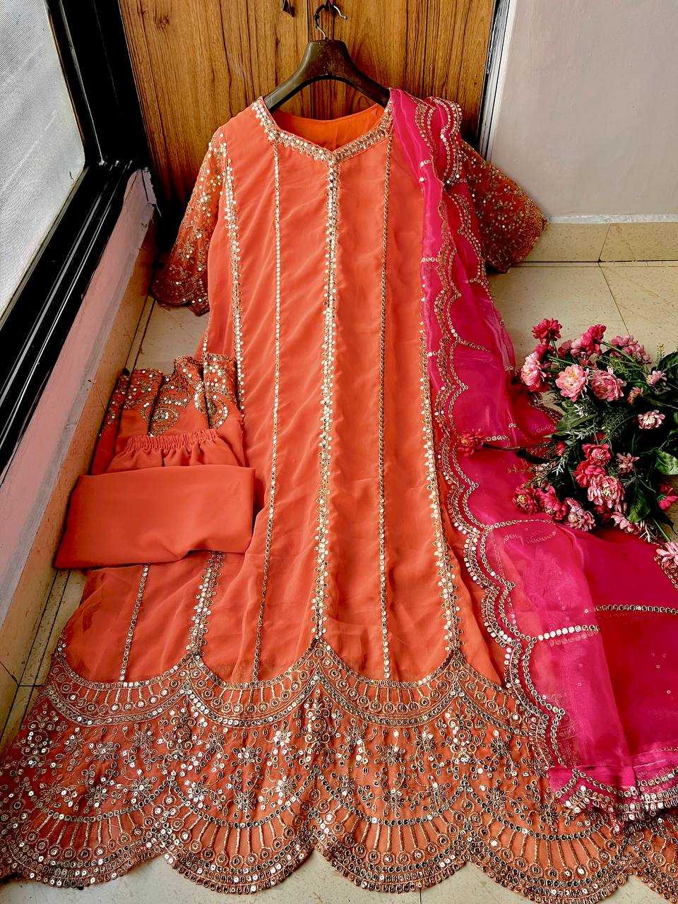 Georgette KESH492 1224 Gowns Wholesale Embroidery Gowns Anarkali Gown Party Gowns Long Gowns Sequin Gowns