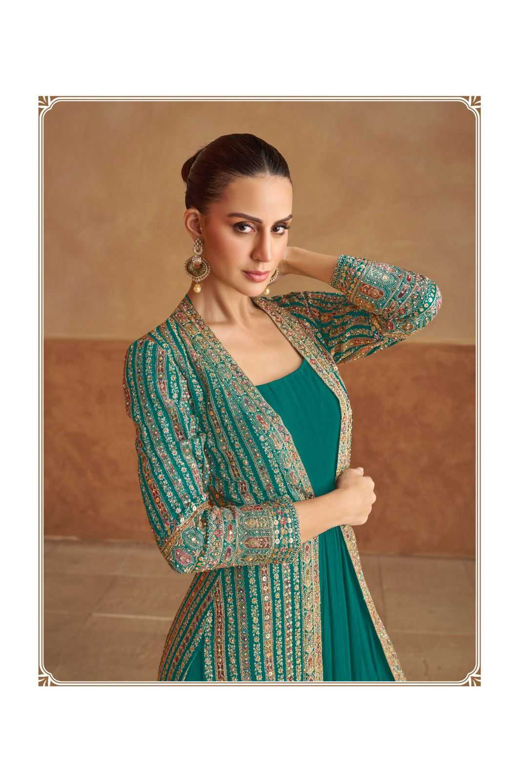 Georgette RIN184 NABIYA Gowns Wedding Collections Festive Collections Wholesale Embroidery Gowns Georgette Gown Designer Gowns