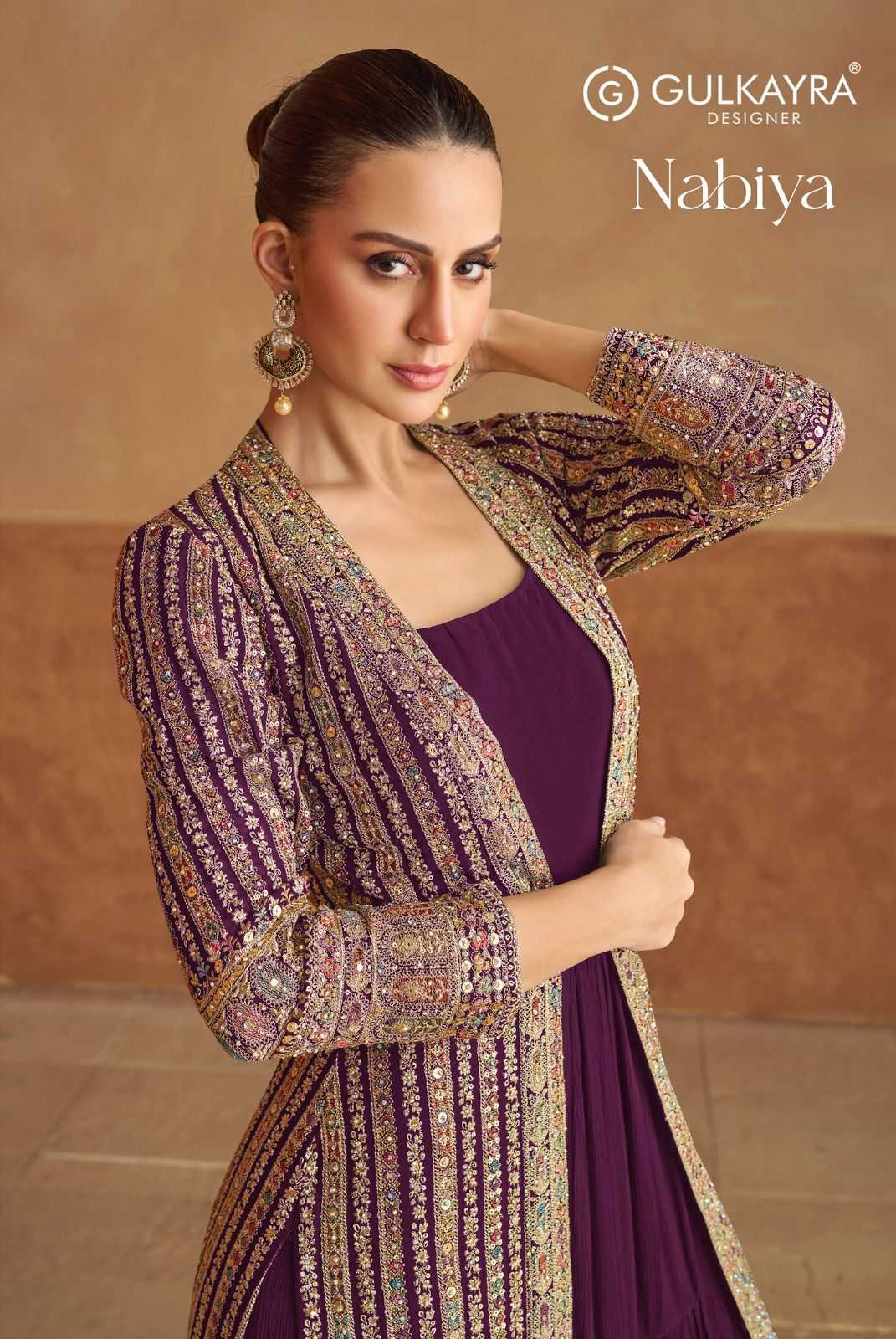 Georgette RIN184 NABIYA Gowns Wedding Collections Festive Collections Wholesale Embroidery Gowns Georgette Gown Designer Gowns