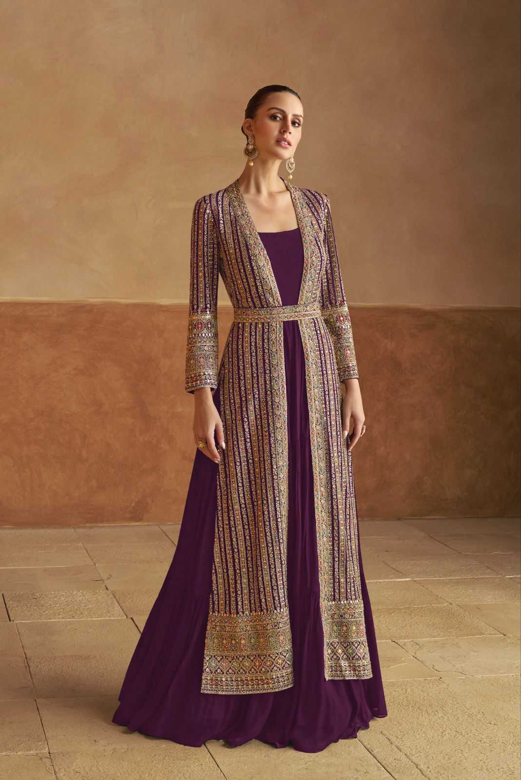 Georgette RIN184 NABIYA Gowns Wedding Collections Festive Collections Wholesale Embroidery Gowns Georgette Gown Designer Gowns