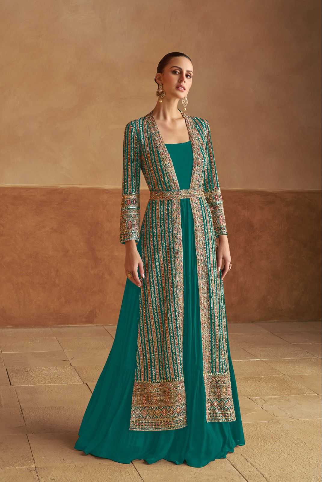 Georgette RIN184 NABIYA Gowns Wedding Collections Festive Collections Wholesale Embroidery Gowns Georgette Gown Designer Gowns