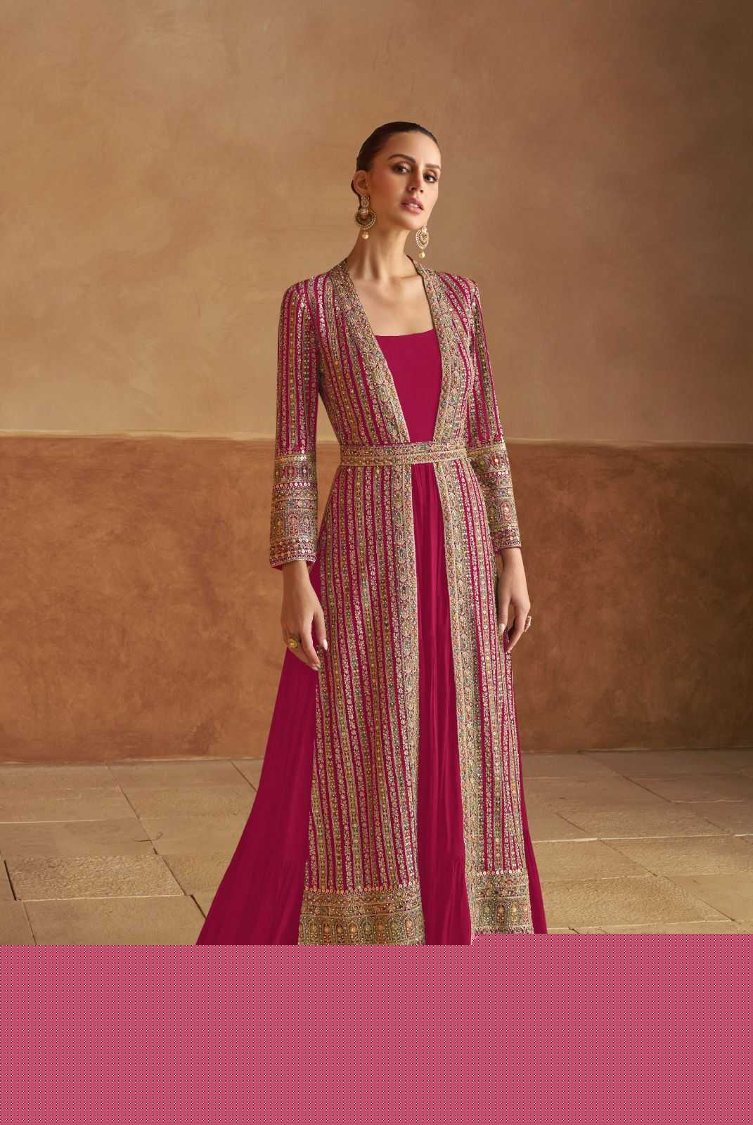 Georgette RIN184 NABIYA Gowns Wedding Collections Festive Collections Wholesale Embroidery Gowns Georgette Gown Designer Gowns