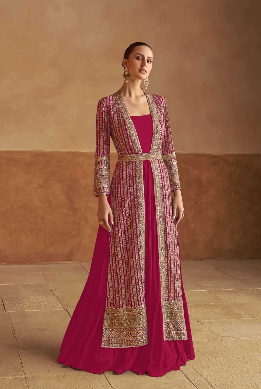 Georgette RIN184 NABIYA Gowns Wedding Collections Festive Collections Wholesale Embroidery Gowns Georgette Gown Designer Gowns