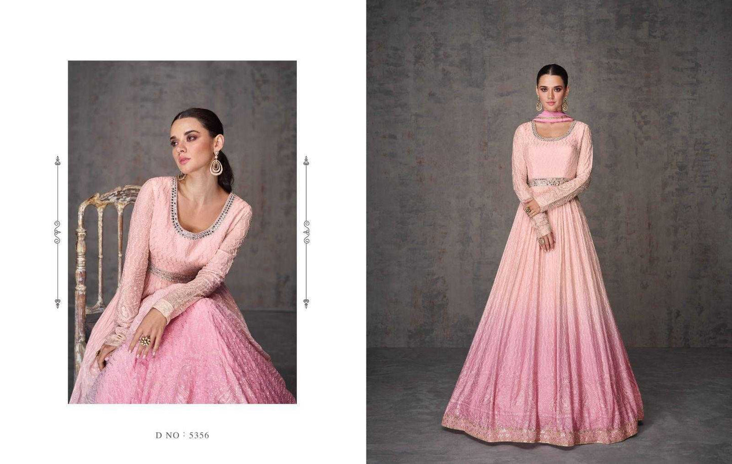 Georgette RIN197 SAYURI DESIGNER AMEENA Gowns Wholesale Printed Gowns Anarkali Gown Party Gowns Long Gowns