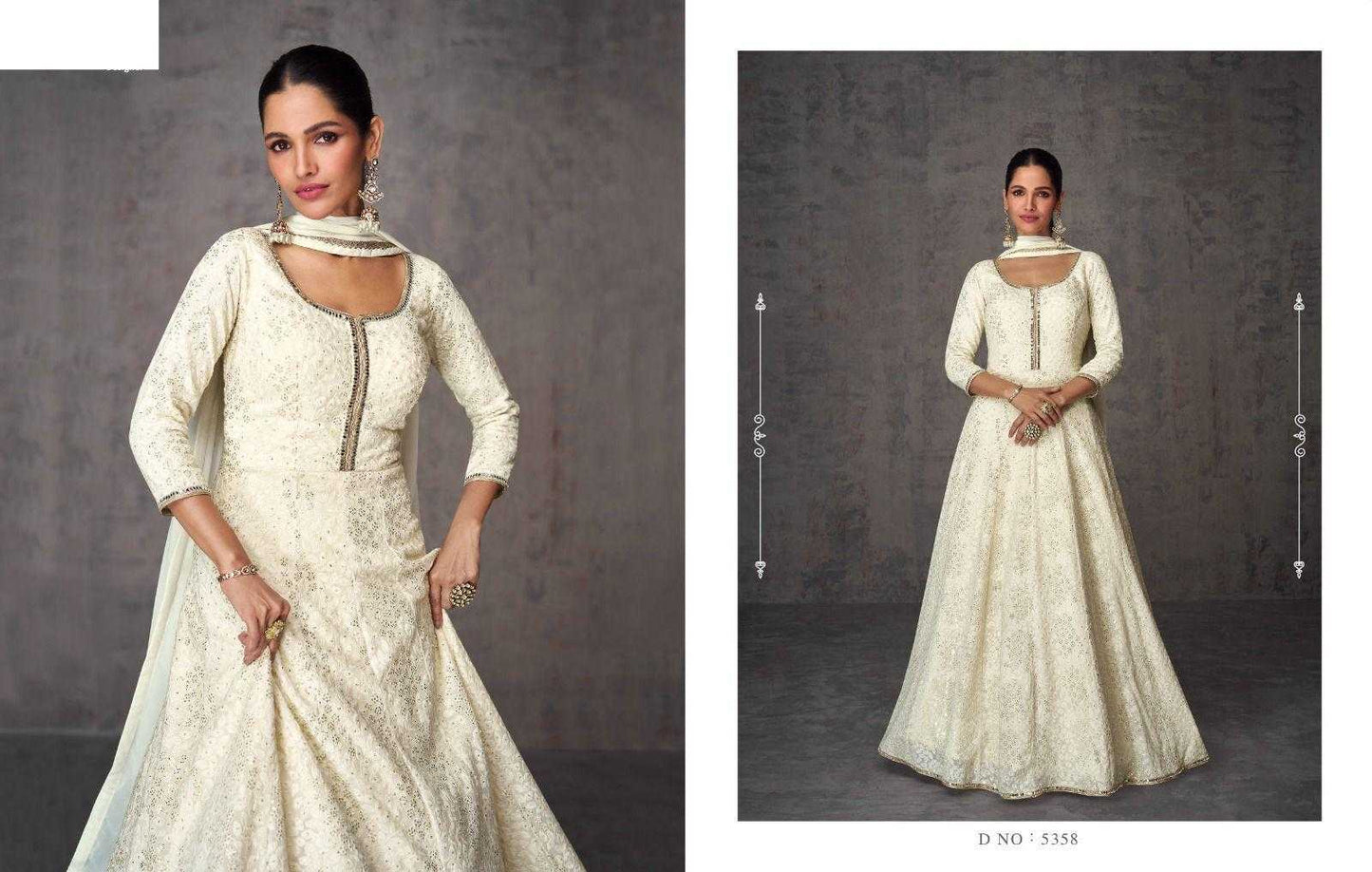 Georgette RIN197 SAYURI DESIGNER AMEENA Gowns Wholesale Printed Gowns Anarkali Gown Party Gowns Long Gowns