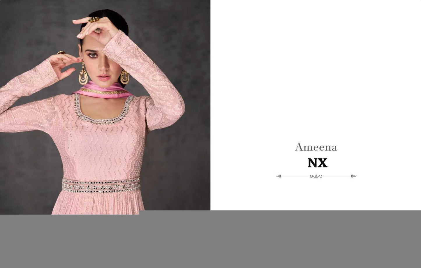 Georgette RIN197 SAYURI DESIGNER AMEENA Gowns Wholesale Printed Gowns Anarkali Gown Party Gowns Long Gowns