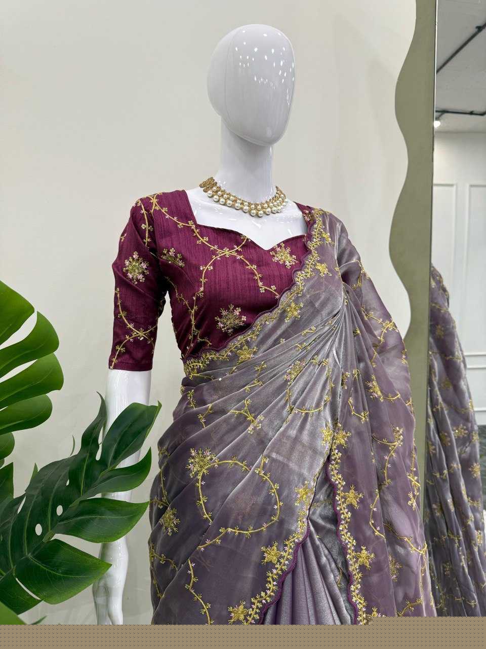 Jimmy Choo RIN133 561 Sarees Wholesale Fancy Sarees Sequence Sarees Weightless Sarees