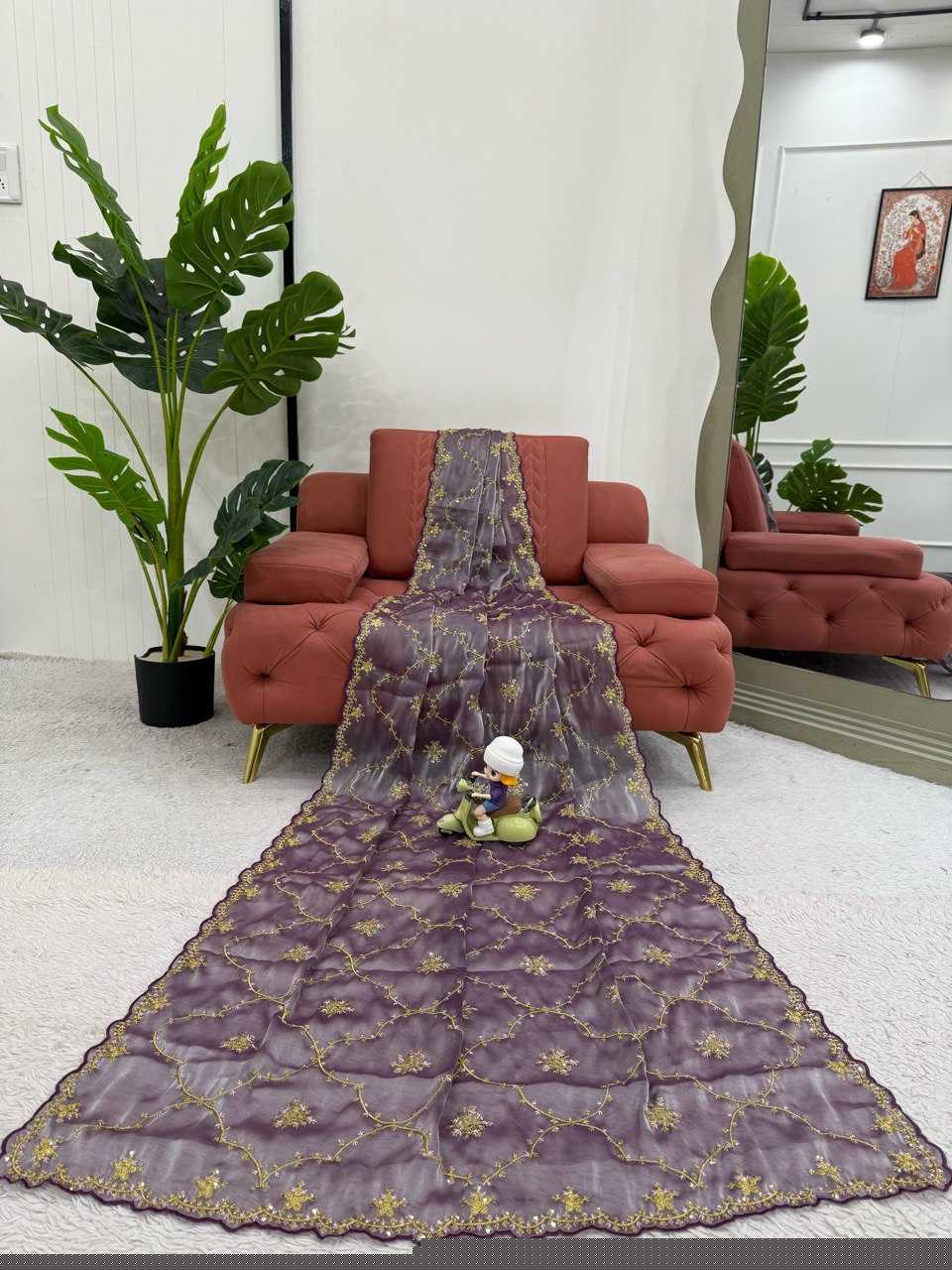 Jimmy Choo RIN133 561 Sarees Wholesale Fancy Sarees Sequence Sarees Weightless Sarees
