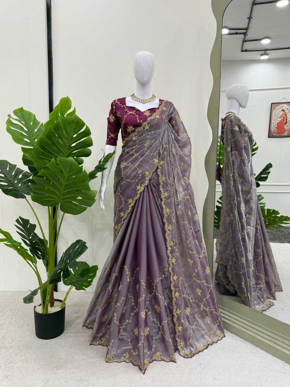 Jimmy Choo RIN133 561 Sarees Wholesale Fancy Sarees Sequence Sarees Weightless Sarees