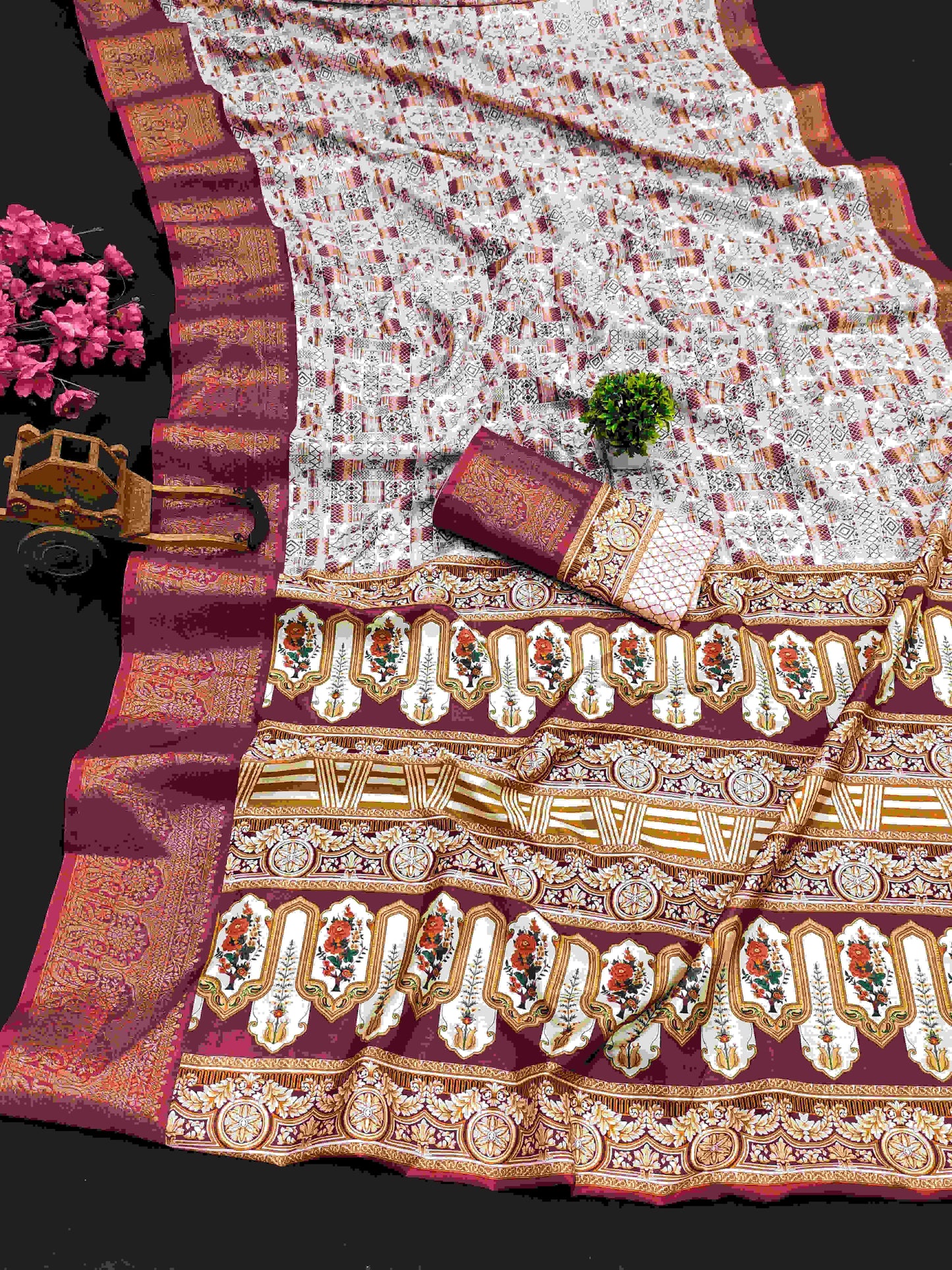 Kanjivaram Silk RIN145 RADHIKA Silk Sarees Wholesale Dola Silk Sarees Kanjeevaram Sarees Printed Silk Saree