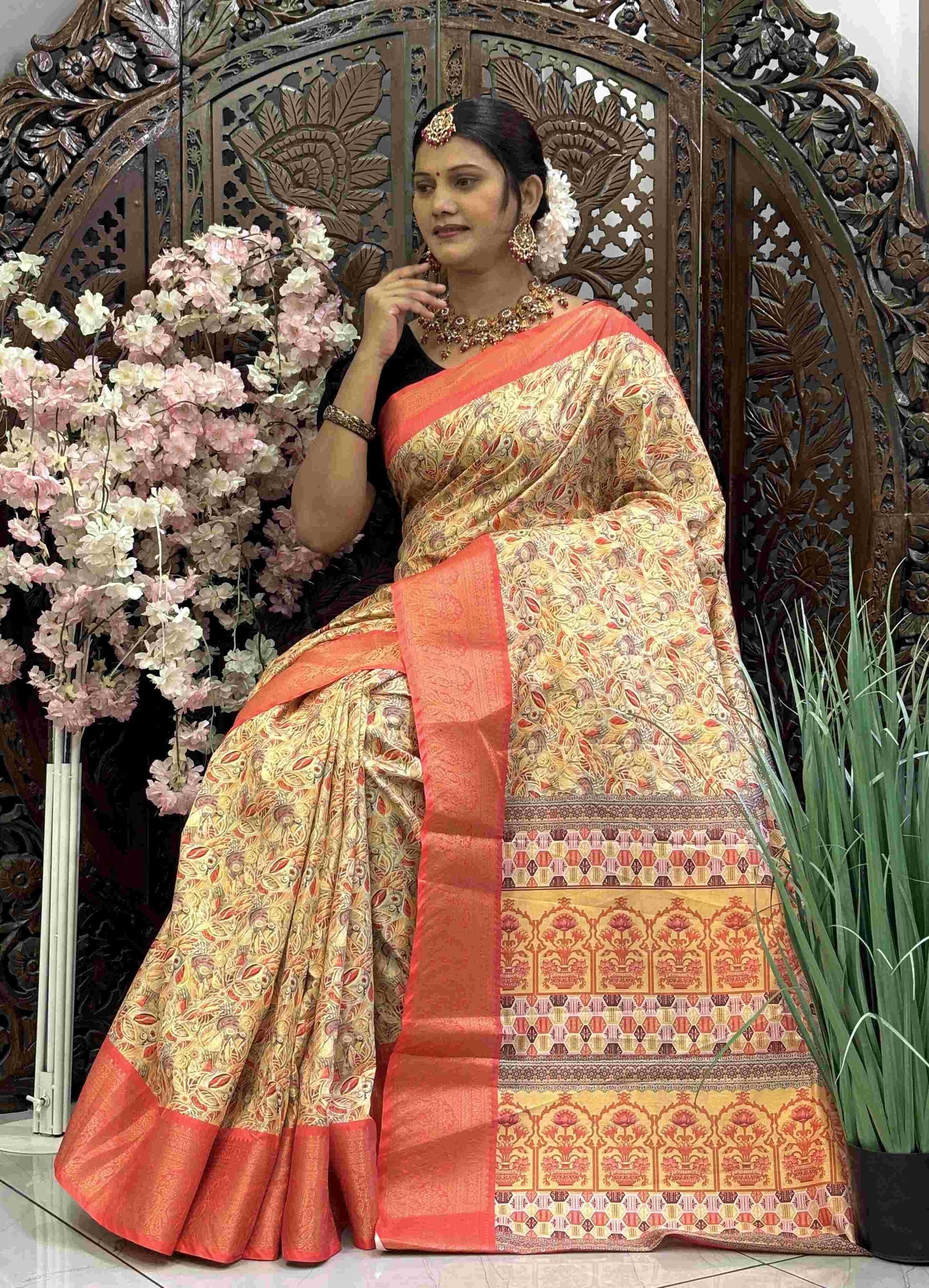Kanjivaram Silk RIN145 RADHIKA Silk Sarees Wholesale Dola Silk Sarees Kanjeevaram Sarees Printed Silk Saree