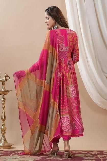 Muslin Silk RIN222 1066 Suits & Dresses Gowns Festive Collections Wholesale Printed Gowns Designer Suits Silk Gowns