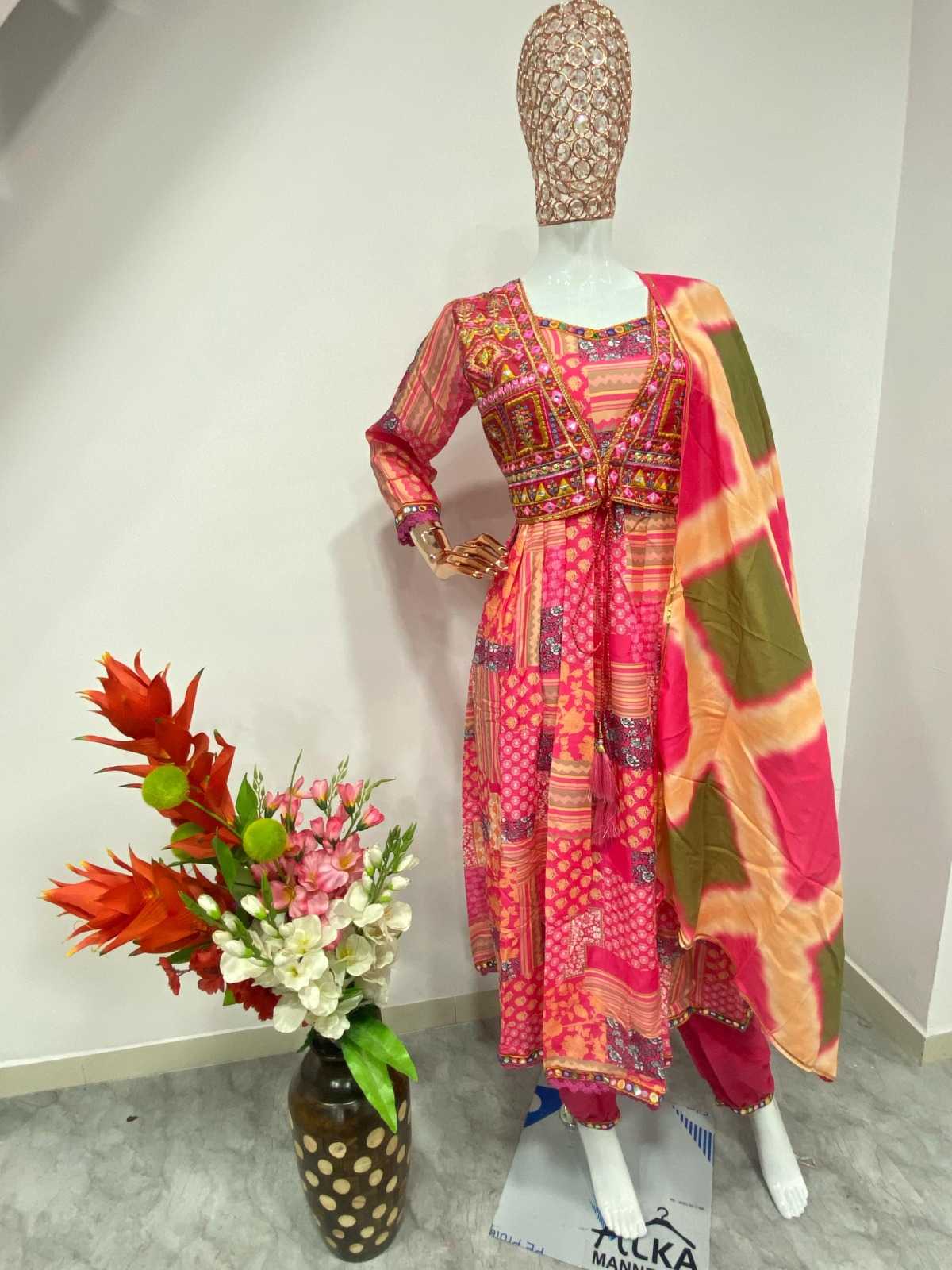 Muslin Silk RIN222 1066 Suits & Dresses Gowns Festive Collections Wholesale Printed Gowns Designer Suits Silk Gowns