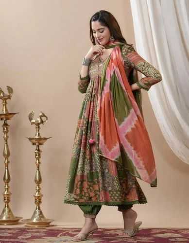 Muslin Silk RIN222 1066 Suits & Dresses Gowns Festive Collections Wholesale Printed Gowns Designer Suits Silk Gowns