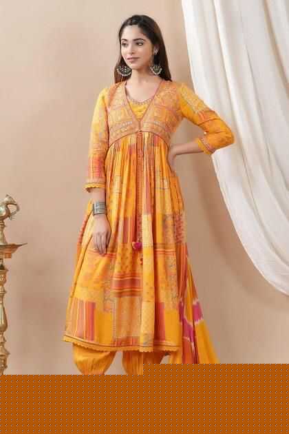 Muslin Silk RIN222 1066 Suits & Dresses Gowns Festive Collections Wholesale Printed Gowns Designer Suits Silk Gowns