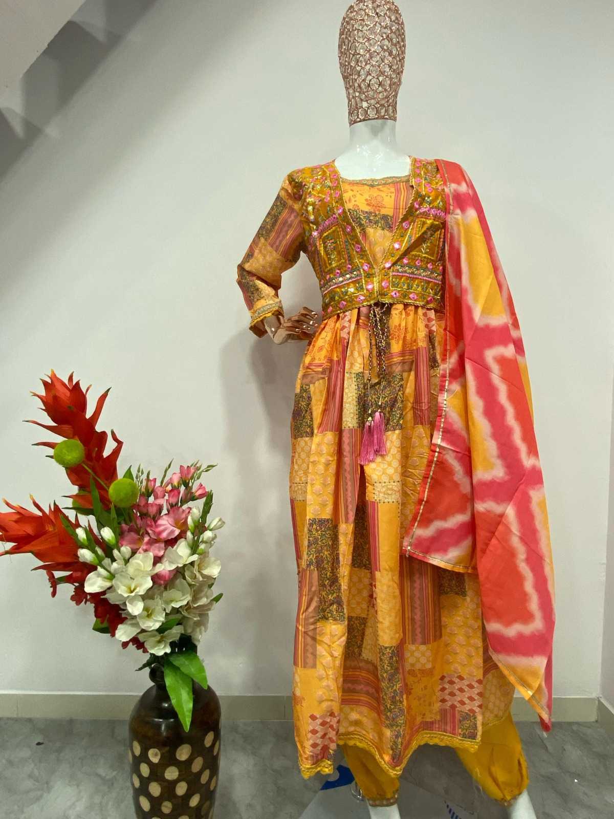Muslin Silk RIN222 1066 Suits & Dresses Gowns Festive Collections Wholesale Printed Gowns Designer Suits Silk Gowns