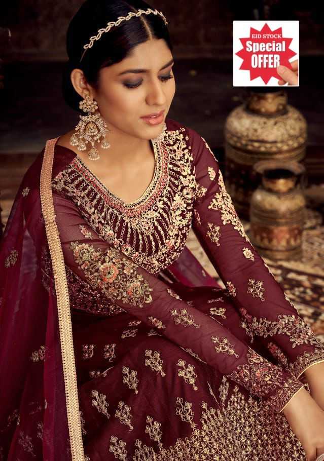 Net RIN197 7771 HOTLADY Gowns Wholesale Embroidery Gowns Anarkali Gown Net Gowns