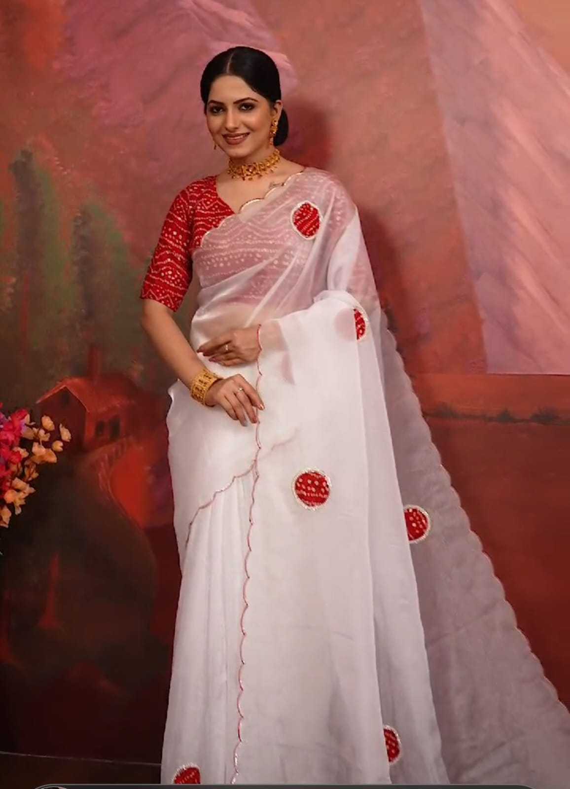 Organza RIN128 205 Sarees Wedding Collections Festive Collections Wholesale Organza Sarees Hand Work Sarees Sarees With Blouse
