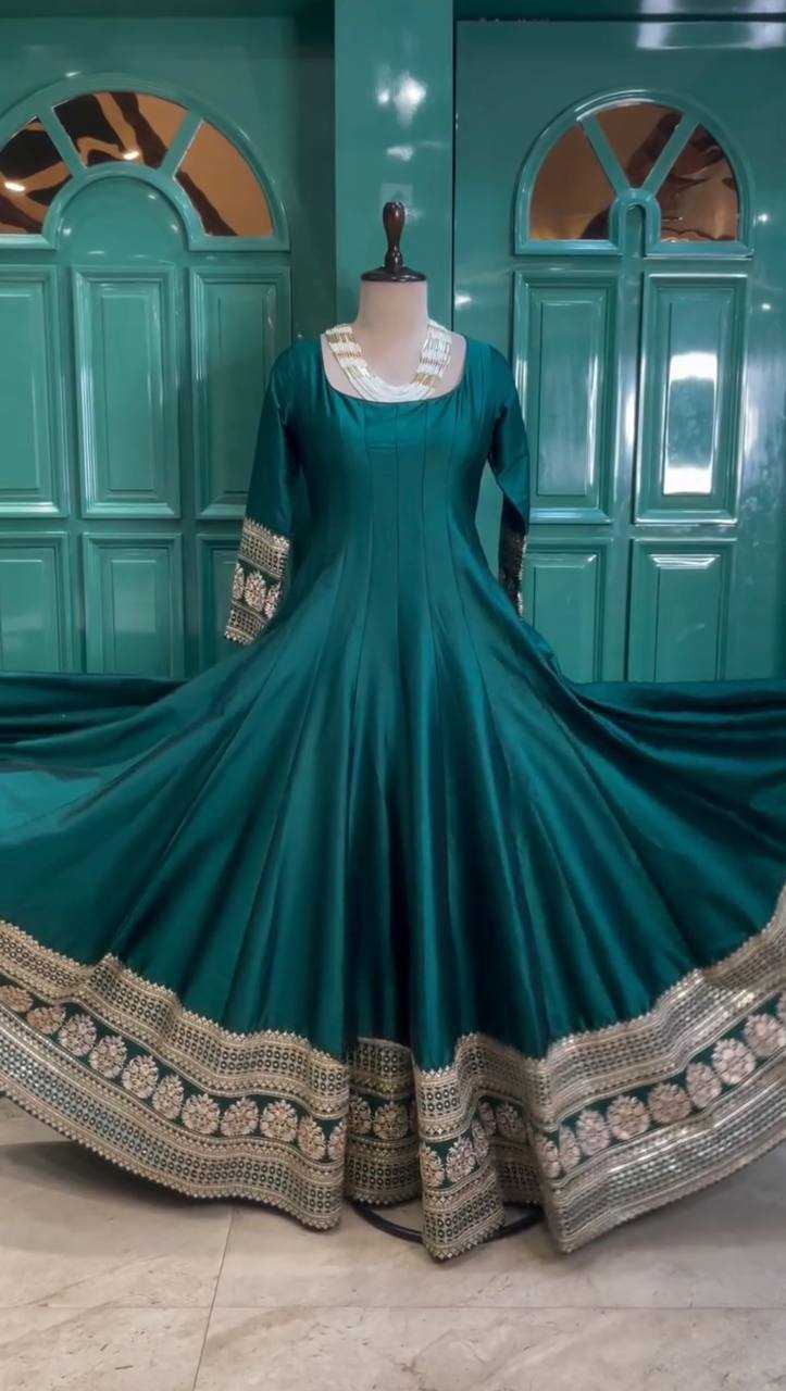 Satin Silk RIN162 SYFF17-5830 Gowns Wedding Collections Festive Collections Wholesale Satin Gowns After-Party Outfits Holi Collections Eid Collections