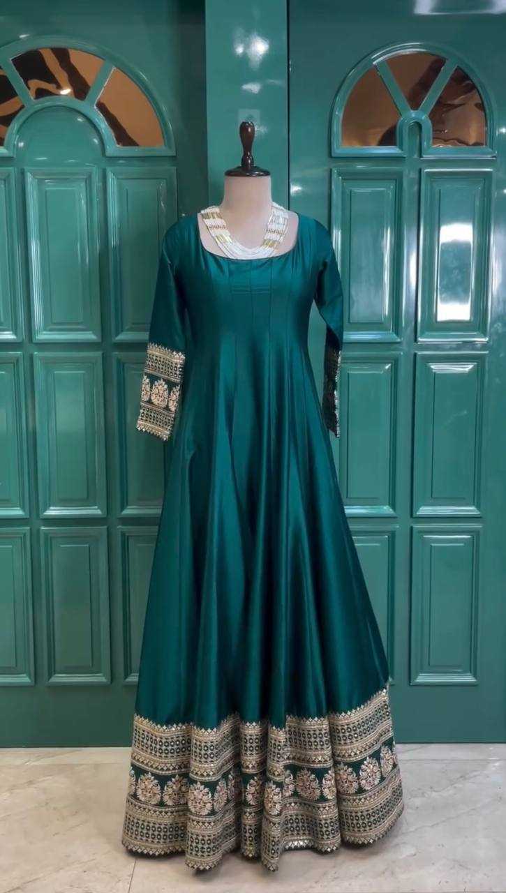 Satin Silk RIN162 SYFF17-5830 Gowns Wedding Collections Festive Collections Wholesale Satin Gowns After-Party Outfits Holi Collections Eid Collections