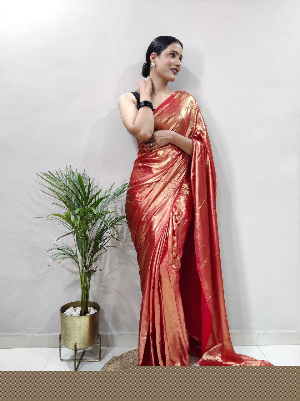 Shimmer silk RIN214 009 Sarees Wholesale Ready To Wear Sarees Silk Sarees