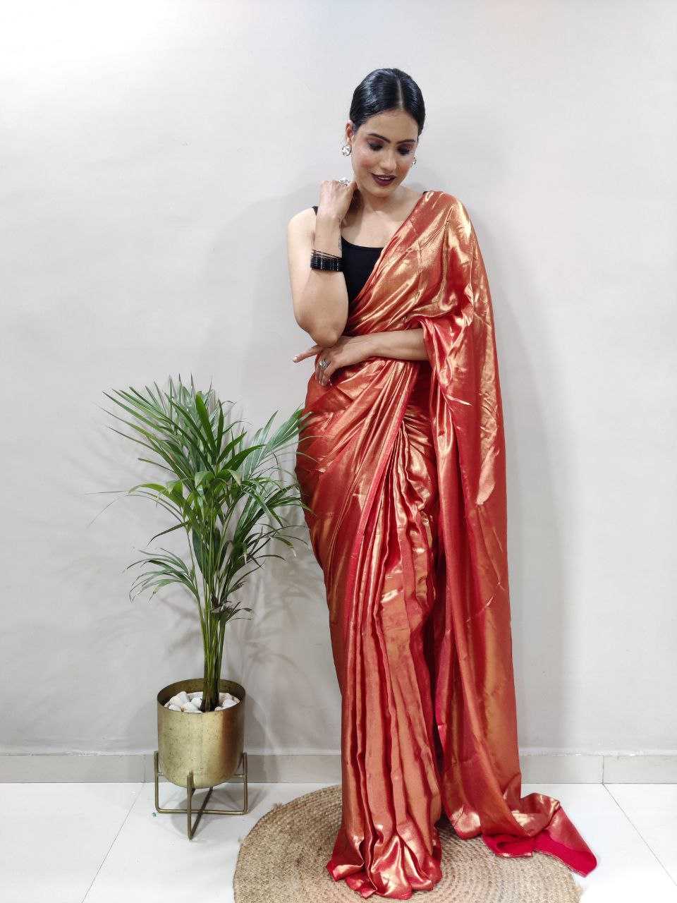 Shimmer silk RIN214 009 Sarees Wholesale Ready To Wear Sarees Silk Sarees
