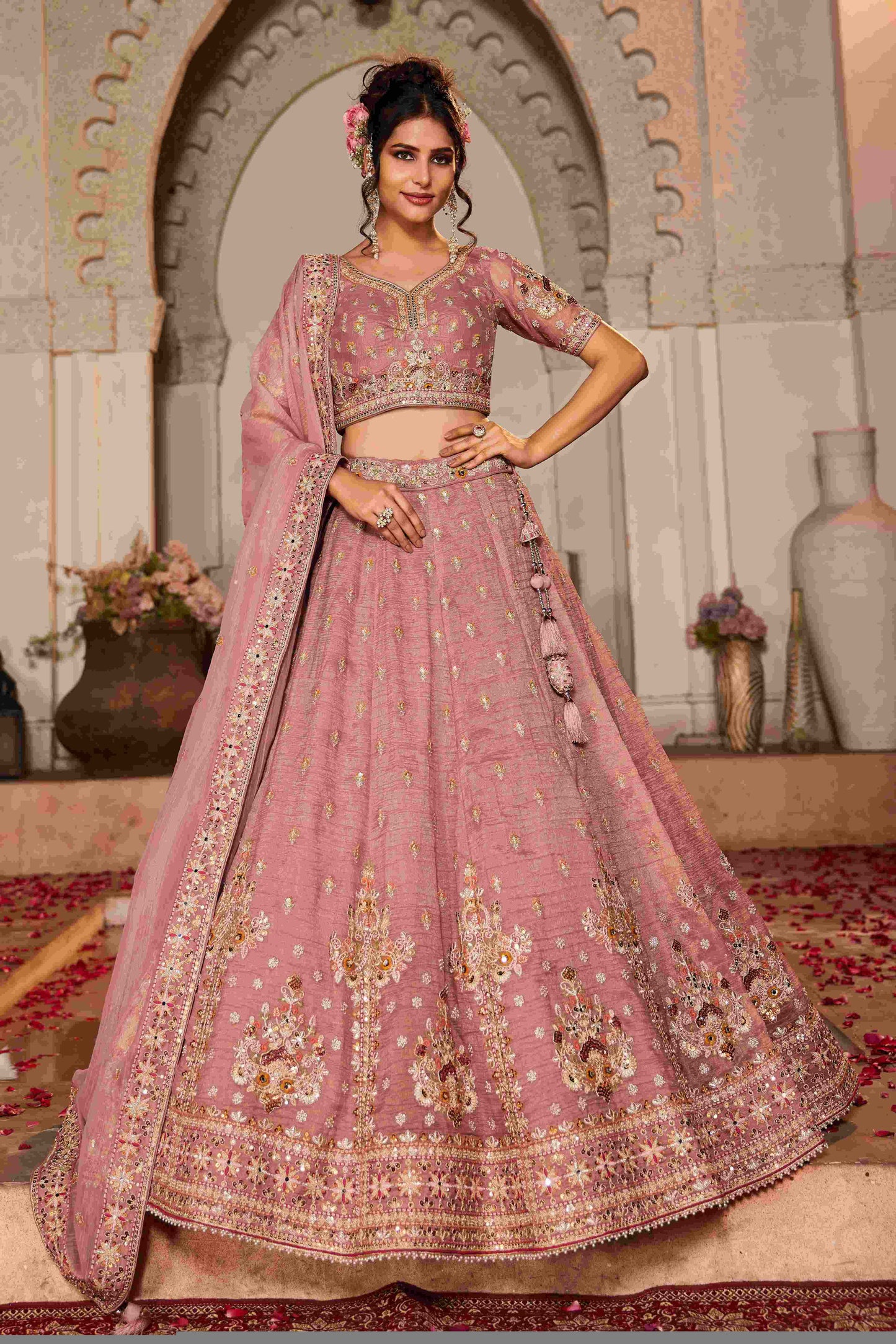 Tissue RIN197 2654 Lehengas Wholesale Designer Lehenga Fancy Lehenga Silk Lehenga
