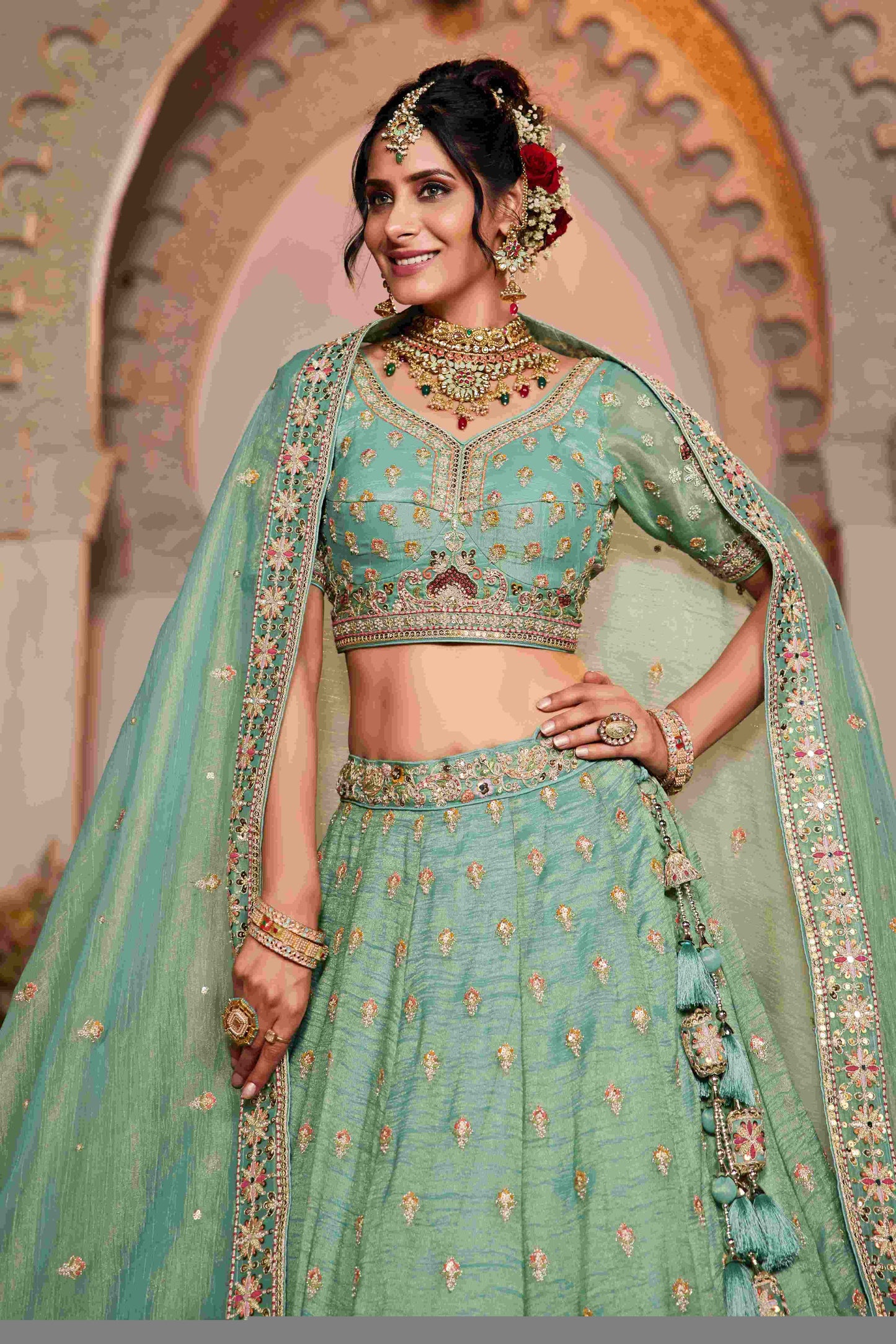 Tissue RIN197 2654 Lehengas Wholesale Designer Lehenga Fancy Lehenga Silk Lehenga