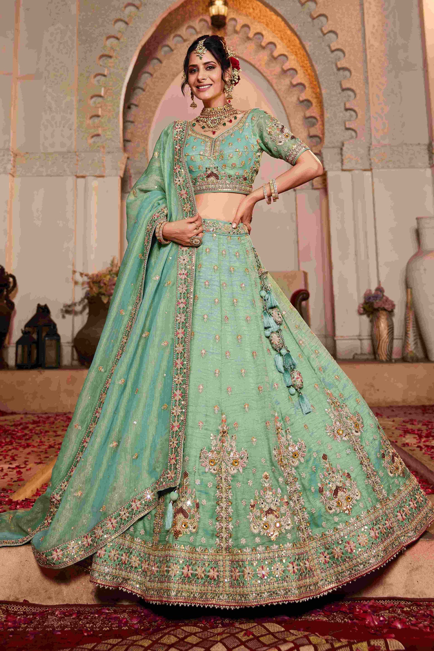 Tissue RIN197 2654 Lehengas Wholesale Designer Lehenga Fancy Lehenga Silk Lehenga