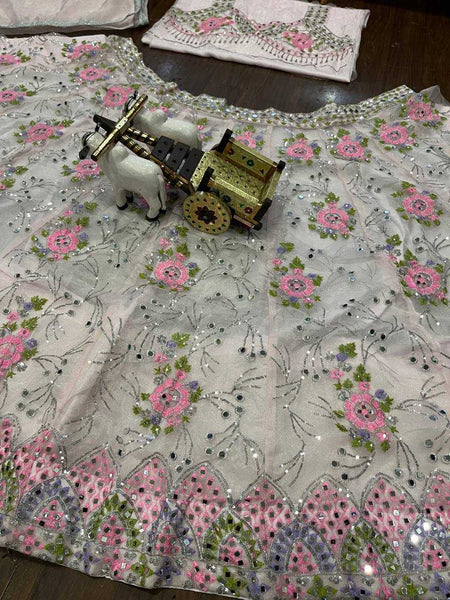 Organza Silk RIN108 1593 Lehengas Wholesale Fancy Lehenga Bridal Lehenga Embroidered Lehenga Sequins Lehenga