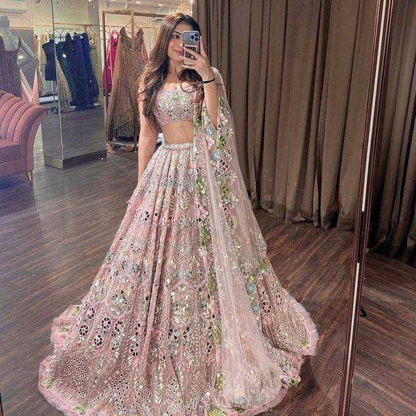 Faux Georgette RIN108 1559 Lehengas Wholesale Fancy Lehenga Bridal Lehenga Embroidered Lehenga Sequins Lehenga Lehenga With Cancan