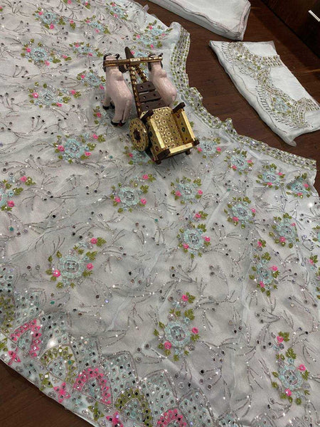 Organza Silk RIN108 1593 Lehengas Wholesale Fancy Lehenga Bridal Lehenga Embroidered Lehenga Sequins Lehenga