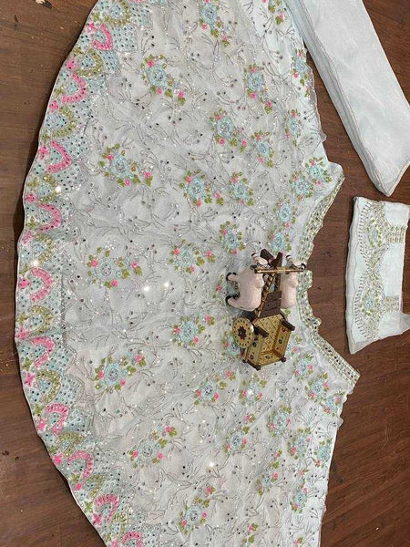 Organza Silk RIN108 1593 Lehengas Wholesale Fancy Lehenga Bridal Lehenga Embroidered Lehenga Sequins Lehenga