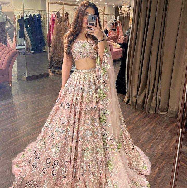 Faux Georgette RIN108 1559 Lehengas Wholesale Fancy Lehenga Bridal Lehenga Embroidered Lehenga Sequins Lehenga Lehenga With Cancan