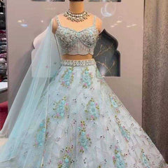Organza Silk RIN108 1593 Lehengas Wholesale Fancy Lehenga Bridal Lehenga Embroidered Lehenga Sequins Lehenga