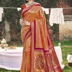 Banarasi Soft Silk RIN197 1200 JARDOSHI SILK Sarees Wedding Collections Wholesale Fancy Sarees Engagement Outfits
