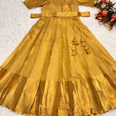 Banarasi Soft Silk RIN222 149 Gowns Wedding Collections Wholesale Party Wear Gowns Sangeet Outfits