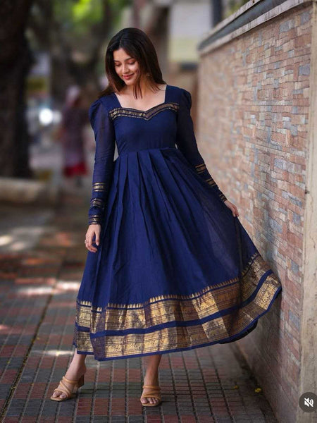 Blue Berry RIN217 JC313 Gowns Wholesale Printed Gowns Fancy Gowns Party Gowns