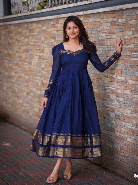 Blue Berry RIN217 JC313 Gowns Wholesale Printed Gowns Fancy Gowns Party Gowns