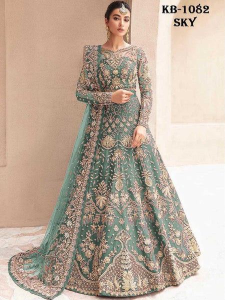 Butterfly Net KESH416 KB 1082 Gowns Wedding Collections Festive Collections Wholesale Embroidery Gowns Net Gowns Holi Collections