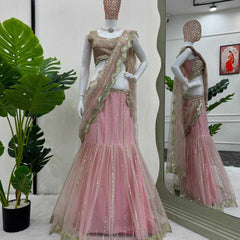 Butterfly Net RIN162 6490 Lehengas Wholesale Designer Lehenga Fancy Lehenga Embroidered Lehenga