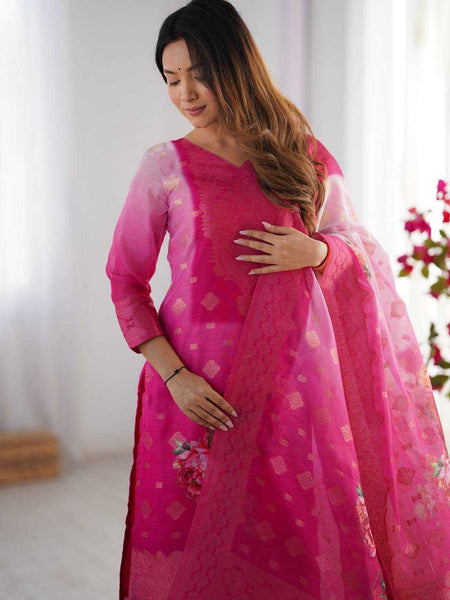 Chanderi Silk RIN133 16 Suits & Dresses Wholesale Ladies Suits Printed Suits Embroidery Suits